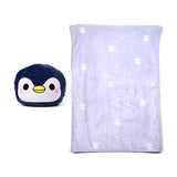 Blankeazzz Adoramals Nico le Pingouin couverture de voyage en peluche 2 en 1