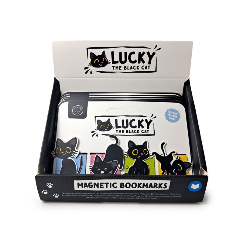 Ensemble de marque-pages magnétiques Lucky le chat noir