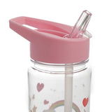 Bouteille d'eau avec paille en tritan licorne arc-en-ciel 550 ml