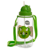 Cutiemals dinosaure durable sans BPA 450 ml bouteille d'eau pour enfants avec paille