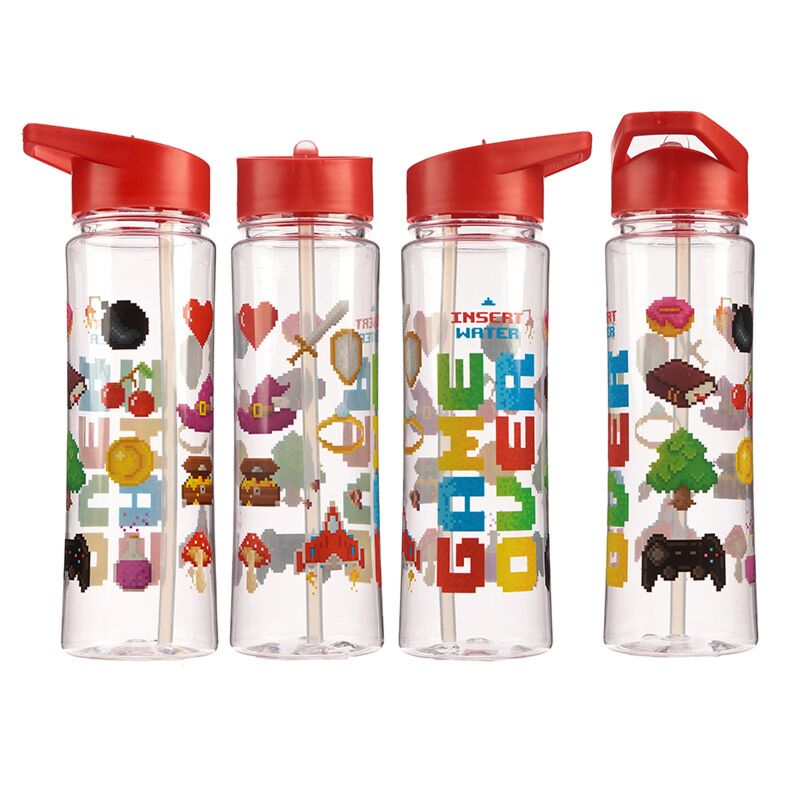 Jeu sur la paille rabattable pour bouteille d'eau durable de 550 ml