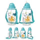 Animaux marins durable sans BPA 450 ml bouteille d'eau pour enfants avec paille