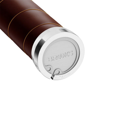 Poignées fines en cuir Brooks (100+130 mm) - marron antique