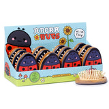 Adoramals Tilly la brosse à cheveux en bambou en forme de coccinelle