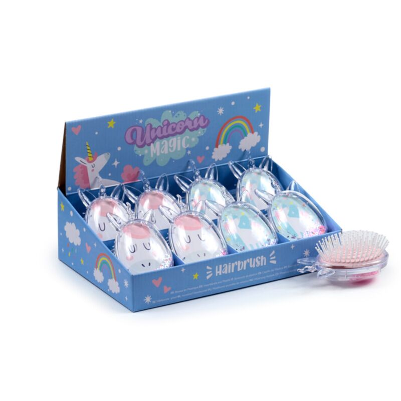 Brosse à cheveux à paillettes en forme de licorne