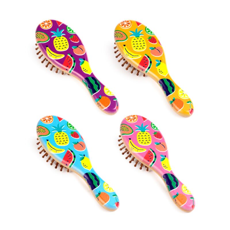 Brosse à cheveux en bambou aux fruits d'été