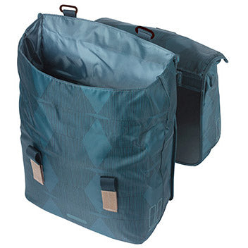 Sacoche de vélo double Basil élégance mik 40-49 litres - bleu immobilier
