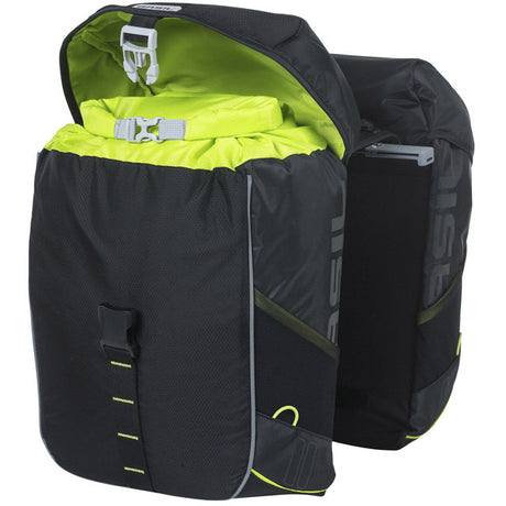 Sacoche de vélo double Basil miles 34 litres 13 x 26 x 35 cm (2x) - citron vert noir