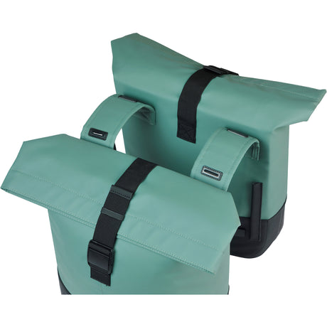 Sacoche de vélo double Basil Cove 28-32l 14 x 29 x 36 cm - vert noir