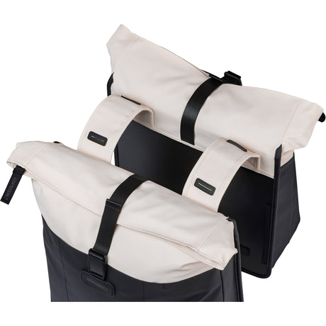 Basilic b.v. sac de vélo double basilic vive 28-35l 14 x 30 x 38 cm - blanc noir