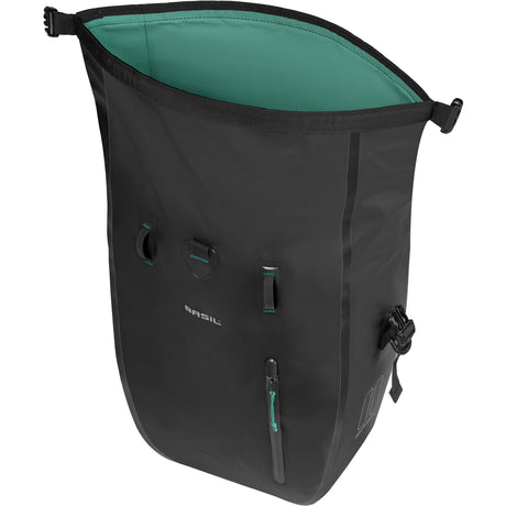 Basil sac de vélo simple rivo l bâche mik 25-31l 14 x 28 x 43 cm - noir