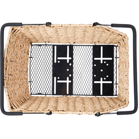 Panier à vélo Basil cento aspect rotin multi système 40 x 25 x 12 cm - jonc de mer