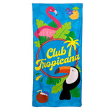 Serviette de plage microfibre Flamingo club tropicana