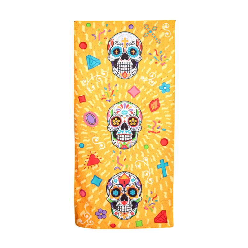 Serviette de plage en microfibre Dia de los muertos