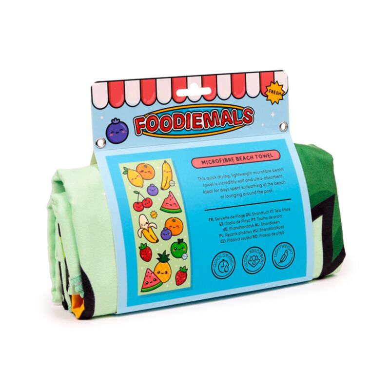 Serviette de plage en microfibre aux fruits d'été pastèque Foodiemals