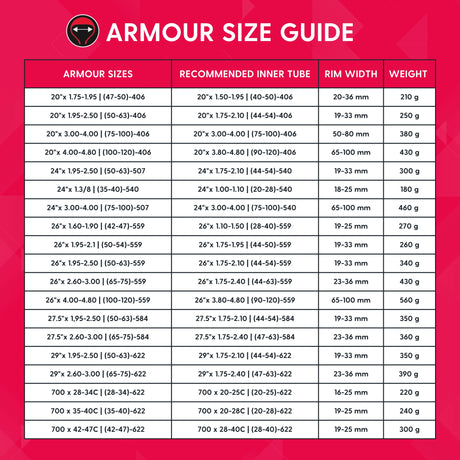 Armure d'embouche de pneu tannus 27.5x1.95-2.50 Rouge anti-fuite
