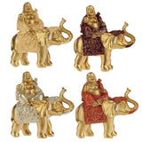 Bouddha rieur chinois, éléphant scintillant assis