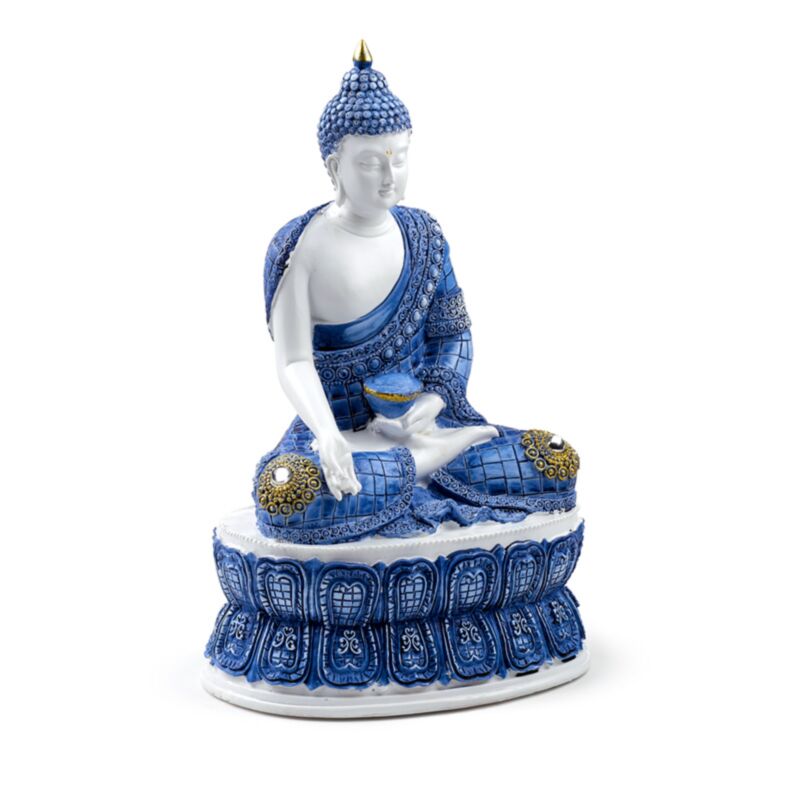 Lotus Bouddha thaïlandais bleu blanc