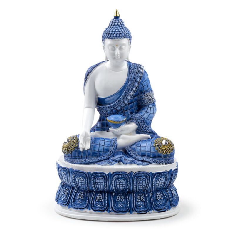 Lotus Bouddha thaïlandais bleu blanc