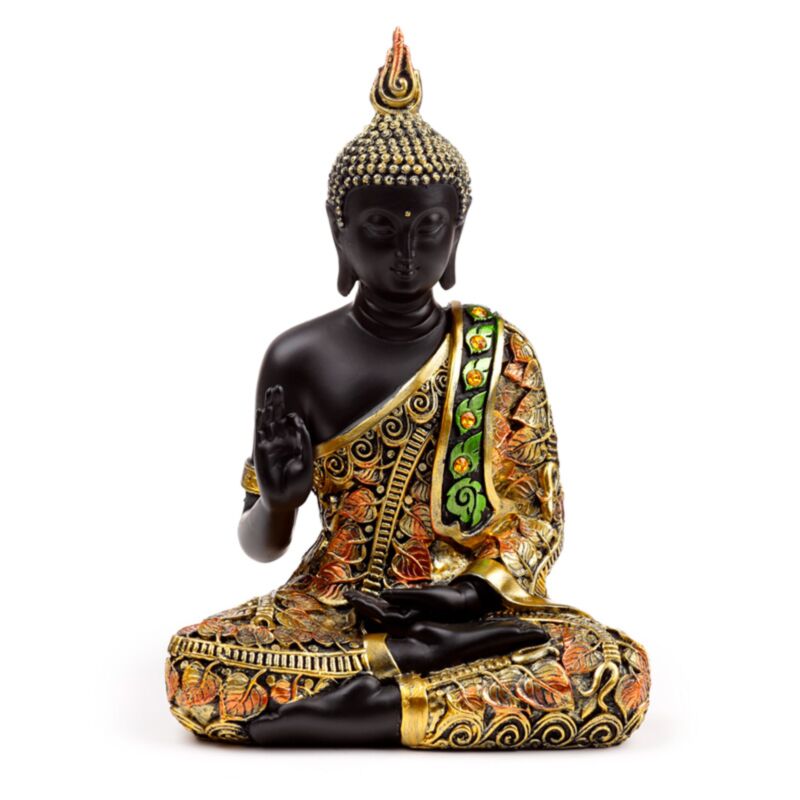 Méditation de Bouddha thaïlandais orange noir