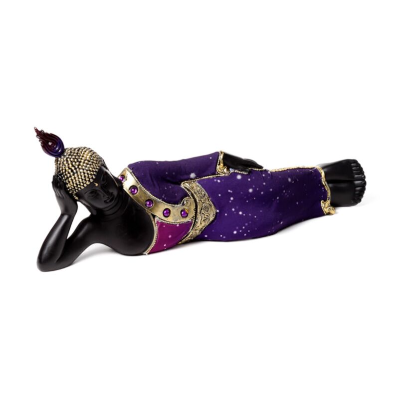 Bouddha thaïlandais noir violet au repos