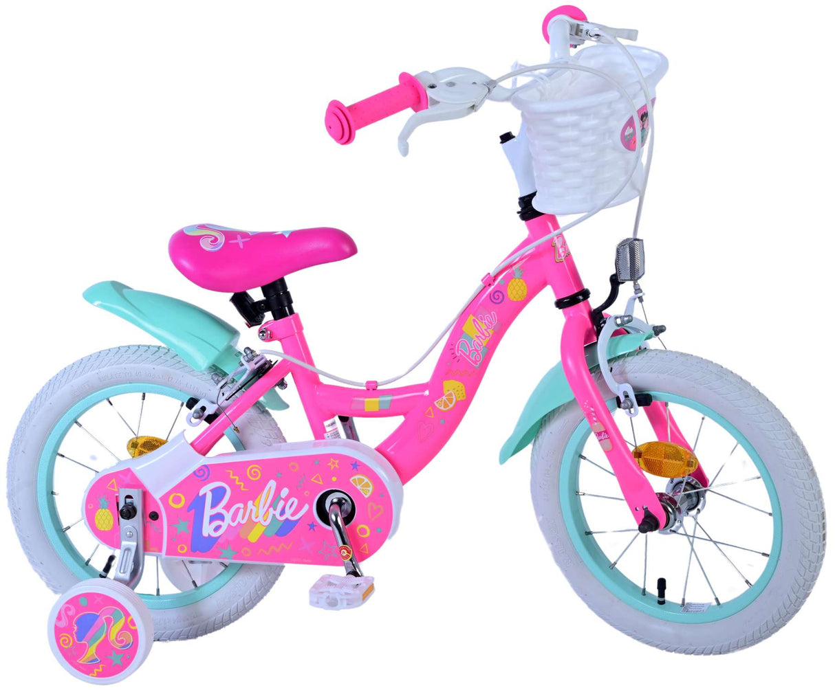 Barbie Kanner vum Barbie's Bike Meedercher 14 Zoll rosa zwee Handbremsen