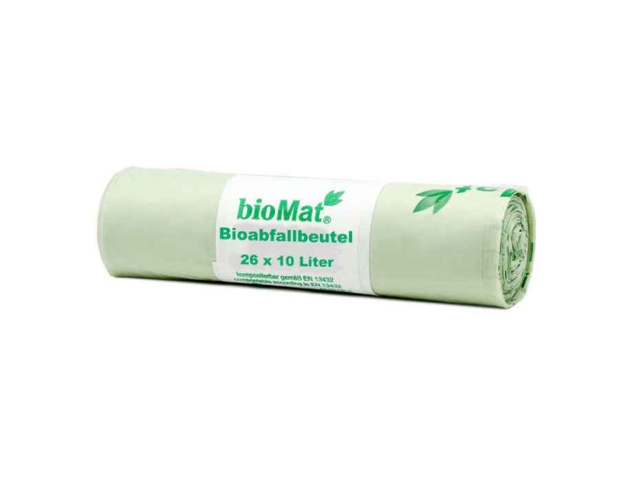 Sacs à ordures à compostage biomat avec poignées - 10L - 26 PCS.