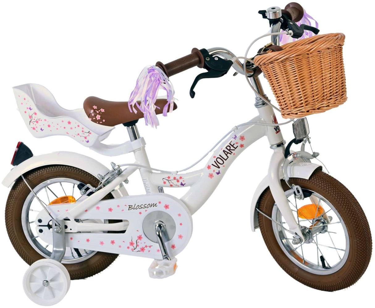 Volare Blossom Children's Bicycle Girls 12 pouces blancs blancs de deux mains