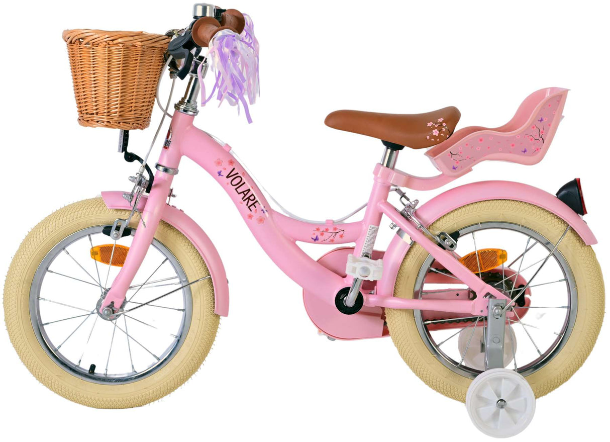 Valorare Blossom Children's Bike Girls Girls da 14 pollici Rosa freni a mano