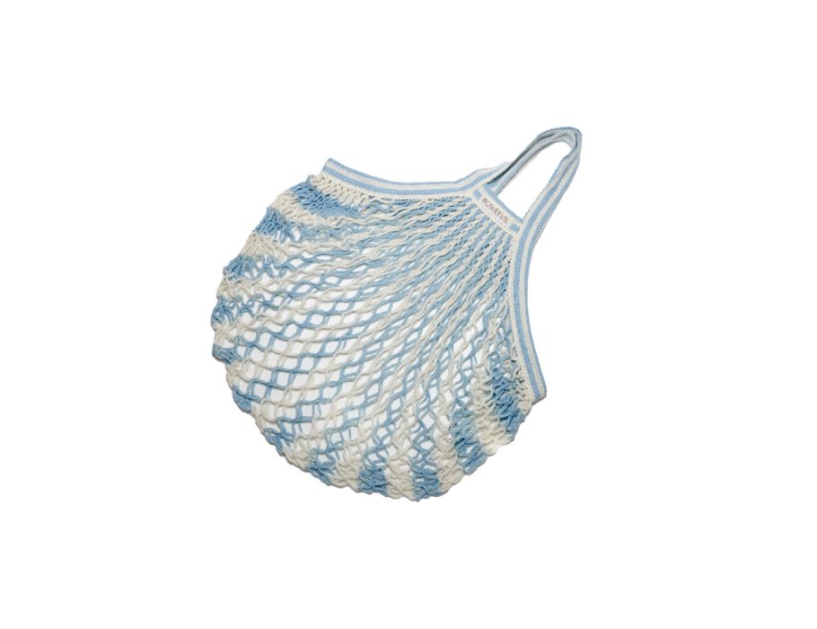 Sac filet Bo charançon - anses courtes - coton bio - bleu blanc