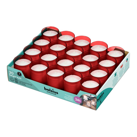 Recharge Bolsius rouge (20 pièces)