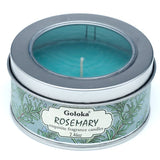 Bougie parfumée à la cire de paraffine et au romarin Goloka dans une boîte métallique