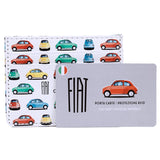 Porte-cartes Fiat500 rétro en tissu avec protection RFID