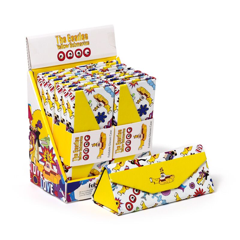 Porte-lunettes de soleil pliable sous-marin jaune des Beatles