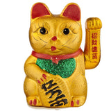 Chat porte-bonheur maneki neko yeux ouverts 17cm