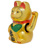 Chat porte-bonheur maneki neko yeux ouverts 21cm
