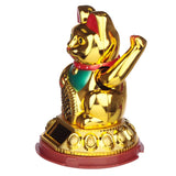 Figurine de pal solaire à cellule solaire Maneki Neko de couleur dorée, chat porte-bonheur
