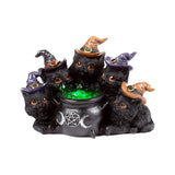 Chaudron bouillonnant à LED chat noir sorcière