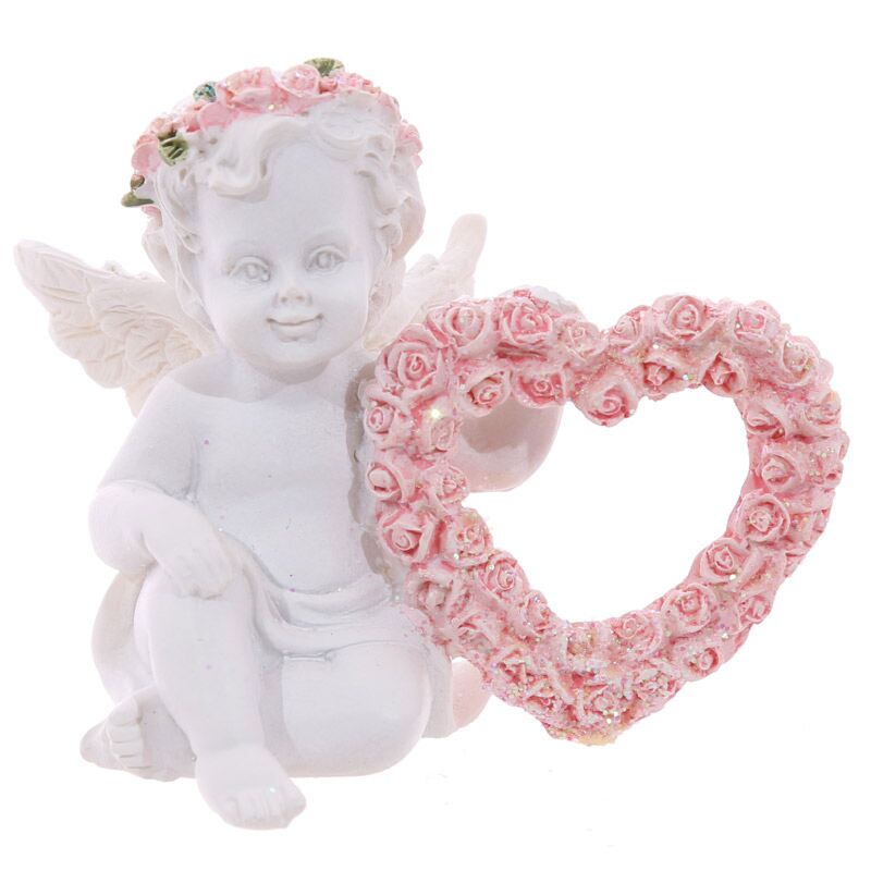 Coeur de roses roses chérubin