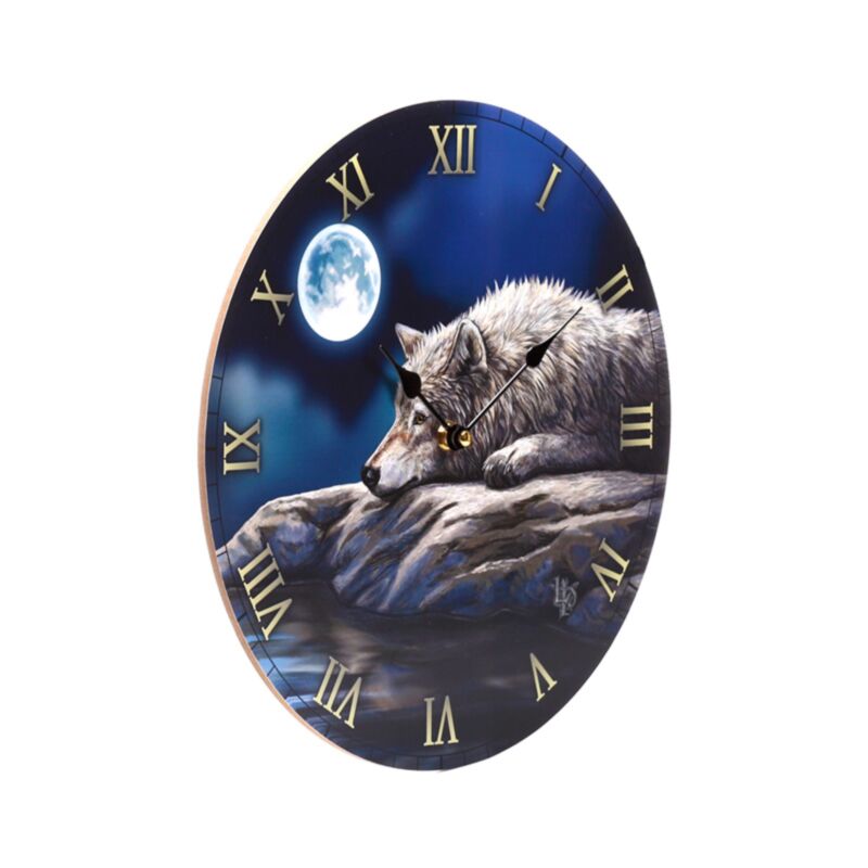 Lisa Parker horloge imprimée loup réflexion tranquille