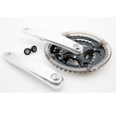 Lasco Crankset 24 34 42T Silver Black Spread -4 mm