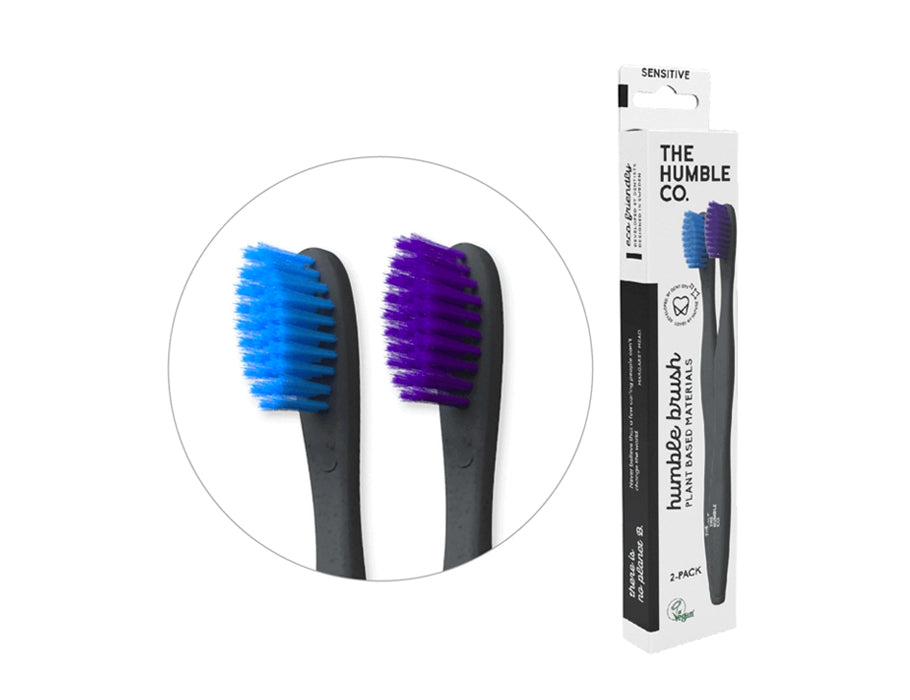 La humble co. brosses à dents à base de plantes - bleu violet - 2 pièces