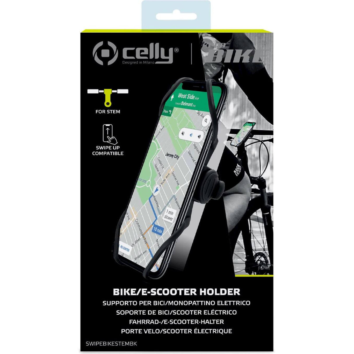 Celly Telefonhalter Swipe Stiel Start Schwarz