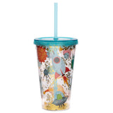 Tasse astronaute double paroi, couvercle paille