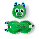 Relaxeazzz peluche Monstarz monstre rond oreiller de voyage masque de sommeil - vert