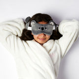 Oreiller de voyage rond en peluche adoramals koala, masque de sommeil