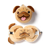 Masque de sommeil oreiller de voyage en peluche rond Relaxeazzz carlin