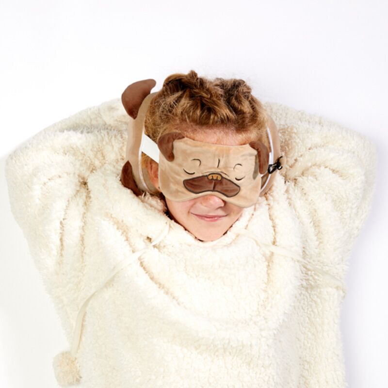 Masque de sommeil oreiller de voyage en peluche rond Relaxeazzz carlin