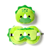 Masque de sommeil oreiller de voyage rond Relaxeazzz dinosaure