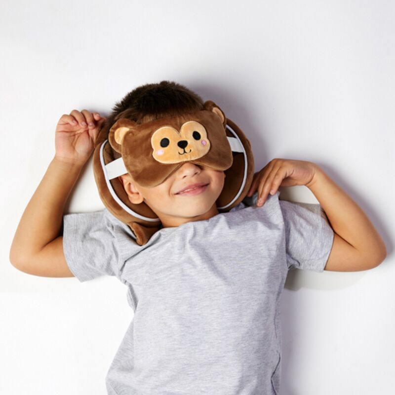 Masque de sommeil oreiller de voyage rond Relaxeazzz singe